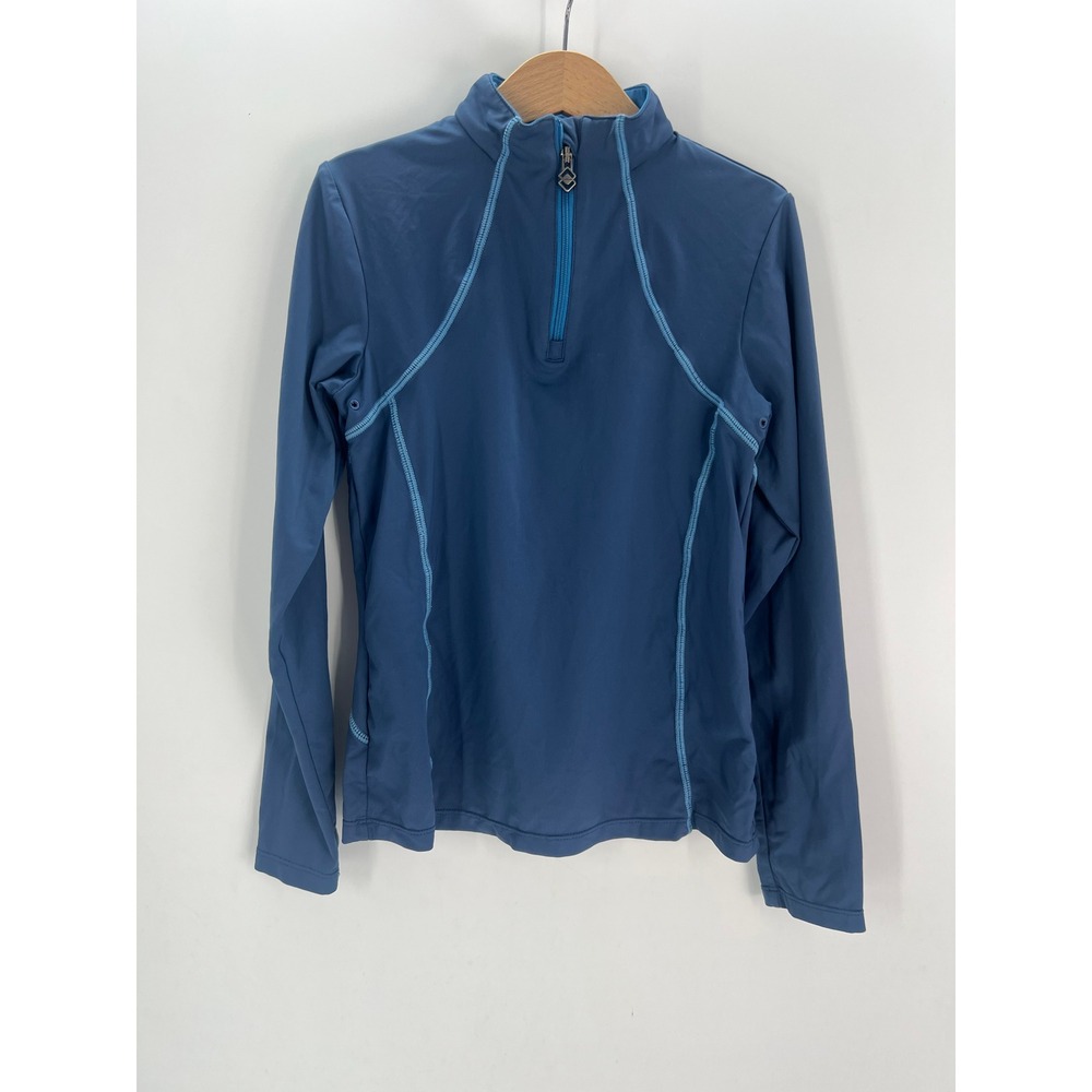 LeMieux Kids Blue Equestrian Base Layer Quarter Zip Long Sleeve Shirt 9-10 YRS